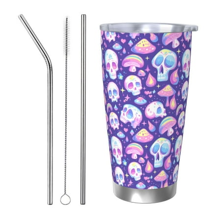 Gaeub Skull mushroom colorful Print 20-Ounce Stainless Steel Car Cup Tumblers Cups with Lids and Straw Coffee Cups for Adults Kids Home Car Office School Travel Party-Straw Three-piece Set
Gaeub Skull mushroom colorful Print 20-Ounce Stainless Steel Car Cup Tumblers Cups with Lids and Straw Coffee Cups for Adults Kids Home Car Office School Travel Party-Straw Three-piece Set