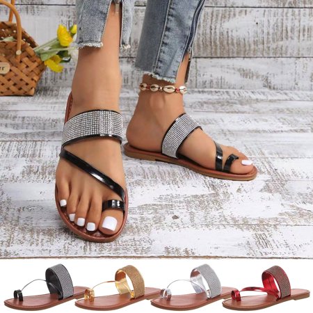 Cethrio Womens Summer Comfort Flats Sandals- Wide Width on Clearance Flat Slides Sandal Flip Flops Clip-Toe Black Dressy Sandals/ Slides Size 4.5
Cethrio Womens Summer Comfort Flats Sandals- Wide Width on Clearance Flat Slides Sandal Flip Flops Clip-Toe Black Dressy Sandals/ Slides Size 4.5
