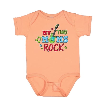 Inktastic My Two Moms Rock with Guitar Gift Baby Boy Bodysuit