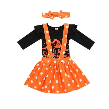 Baby Girls Skirt Three Piece Suit Fashion Solid Color Long Sleeve Jumpsuit Pumpkin Print Suspender Skirt and Headband
Baby Girls Skirt Three Piece Suit Fashion Solid Color Long Sleeve Jumpsuit Pumpkin Print Suspender Skirt and Headband