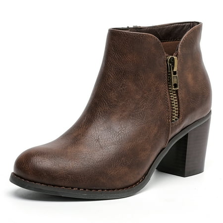 Luoika Women s Wide Width Ankle Boots Mide Heel Extra Wide Winter Boots.