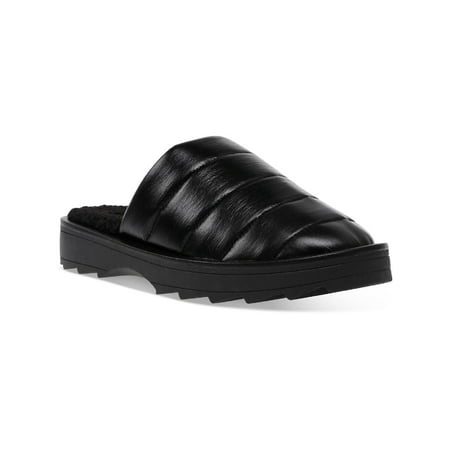 Steve Madden Women s Chex Quilted Faux Fur Lined Slippers Black 6 M US