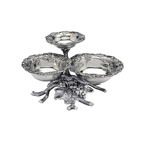 Arthur Court Designs Grape 3-Tier Metal Bowl Server