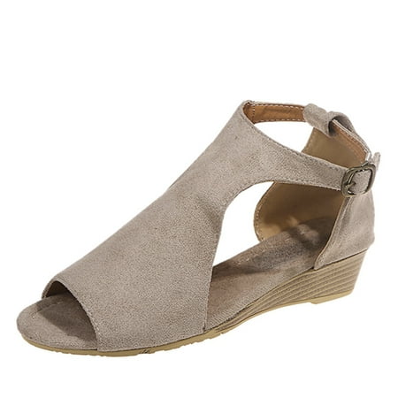 Pgeraug womens slippers Women Roman Summer Wedges Buckle Strap Beach Open Toe Breathable Sandals Shoes mens slippers Beige 42
Pgeraug womens slippers Women Roman Summer Wedges Buckle Strap Beach Open Toe Breathable Sandals Shoes mens slippers Beige 42