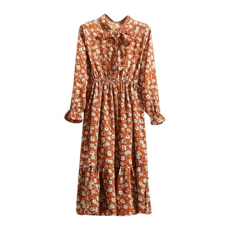 Ziloco Women Floral Chiffon Long Sleeve Printing Casual Party Vintage Boho Maxi Dress medieval dress for women renaissance with corset Orange L
Ziloco Women Floral Chiffon Long Sleeve Printing Casual Party Vintage Boho Maxi Dress medieval dress for women renaissance with corset Orange L