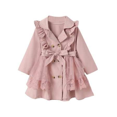 Pudcoco Kid Winter Trench Coat Lace Mesh Long Sleeve Lapel Ruffle Windbreaker Outwear with Belt
Pudcoco Kid Winter Trench Coat Lace Mesh Long Sleeve Lapel Ruffle Windbreaker Outwear with Belt
