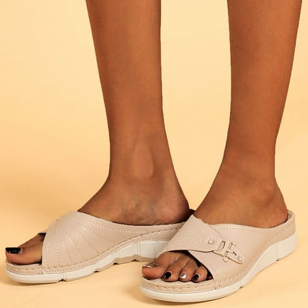 Zpanxa Slippers for Women Casual Fashion Set Foot Slope Heel Comfortable Large Size Sandals Flip Flops for Women Beige 40
Zpanxa Slippers for Women Casual Fashion Set Foot Slope Heel Comfortable Large Size Sandals Flip Flops for Women Beige 40
