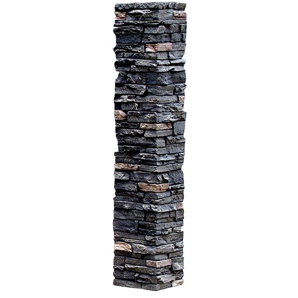 NextStone™ Faux Polyurethane Stone Post Cover Sleeve - Midnight Ash