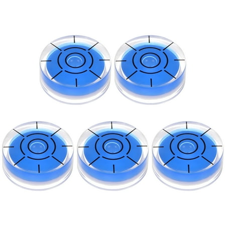 5 Packs Round Bubble Level 32x12mm Mini Circular Precision Spirit Levels Blue