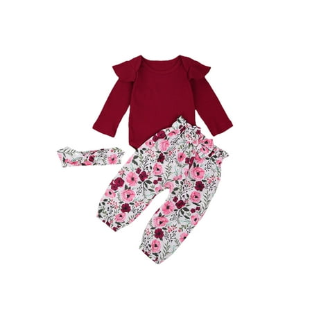 Canrulo Toddler Baby Girls Clothes Long Sleeve Ruffle Romper Tops Floral Pants Headband 3Pcs Kids Fall Winter Outfits Red 12-18 Months
Canrulo Toddler Baby Girls Clothes Long Sleeve Ruffle Romper Tops Floral Pants Headband 3Pcs Kids Fall Winter Outfits Red 12-18 Months