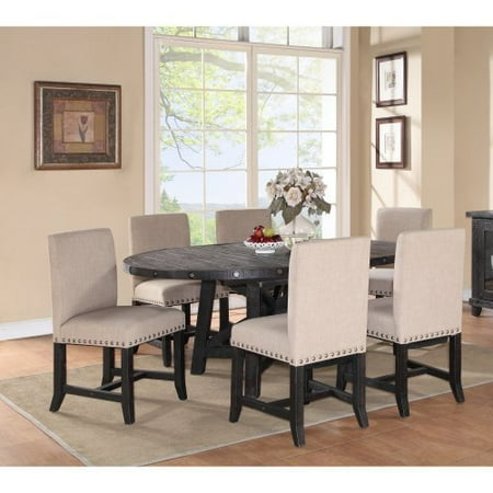 Modus Oval Yosemite 7 Piece Oval Dining Table Set with Upholstered Chairs