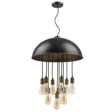 26.5 x 22 x 22 in. Keough 10-Light Oil-Rubbed Bronze Bowl Pendant with Raw Brass Sockets
26.5 x 22 x 22 in. Keough 10-Light Oil-Rubbed Bronze Bowl Pendant with Raw Brass Sockets