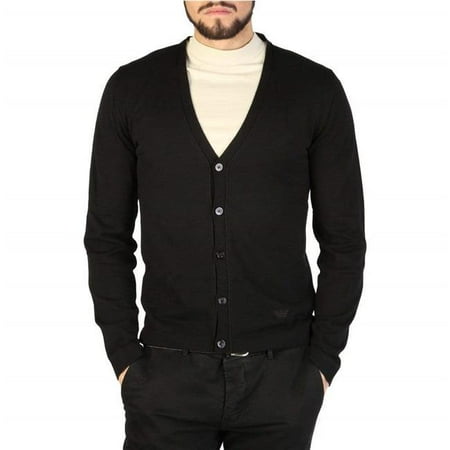 Emporio Armani 01E22M-0102M-999-NERO-Black-50 Mens Sweater, Black - Size 50
