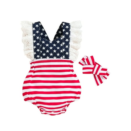Frobukio 2Pcs Infant Baby Girls Independence Day Clothes Sets Star Stripe Print Sleeveless Romper with Headdress Red 3-6 Months
Frobukio 2Pcs Infant Baby Girls Independence Day Clothes Sets Star Stripe Print Sleeveless Romper with Headdress Red 3-6 Months