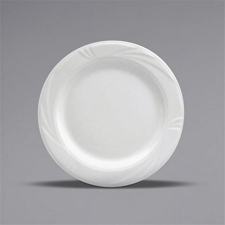 9.875 in. Embossed Medium Rim Porcelain Plate White