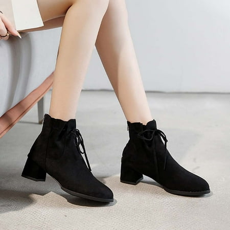 jsaierl Women s Middle Heel Boots Pointed-Toe Casual Bowknot Fashion Winter Fall Flock Short Boots
jsaierl Women s Middle Heel Boots Pointed-Toe Casual Bowknot Fashion Winter Fall Flock Short Boots