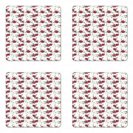 Floral Coaster Set of 4 Pink Gracious Poppy Pattern on Plain Background Square Hardboard Gloss Coasters Standard Size Dried Rose Army Green by Ambesonne
Floral Coaster Set of 4 Pink Gracious Poppy Pattern on Plain Background Square Hardboard Gloss Coasters Standard Size Dried Rose Army Green by Ambesonne