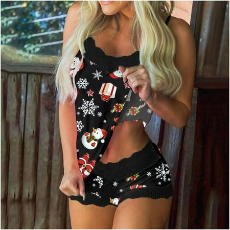 Fatuov Shorts for Women Trendy Women Christmas Sexy Lingerie Fashion Print Pajamas Sleeveless Lace Cami Shorts Pajama Set Trousers Womens Pants
Fatuov Shorts for Women Trendy Women Christmas Sexy Lingerie Fashion Print Pajamas Sleeveless Lace Cami Shorts Pajama Set Trousers Womens Pants
