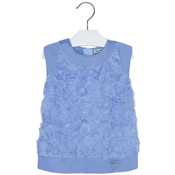 Mayoral Baby Girl 3M-24M Light Blue Bonaz Rosette Floral Social Dress