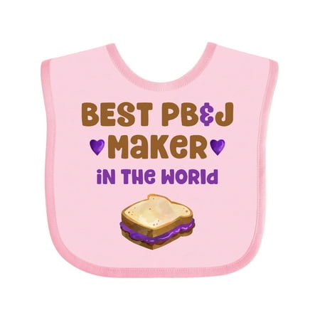 Inktastic World s Best PBJ Maker Gift Baby Boy or Baby Girl Bib