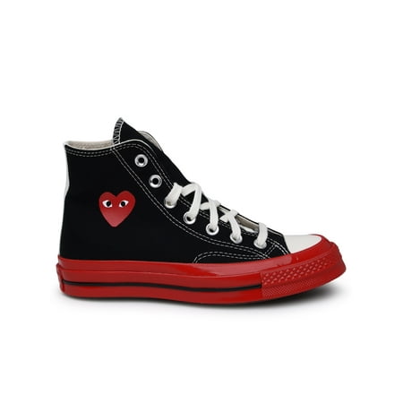 COMME DES GARÇONS PLAY X CONVERSE Woman Sneaker Alta In Cotone Nera