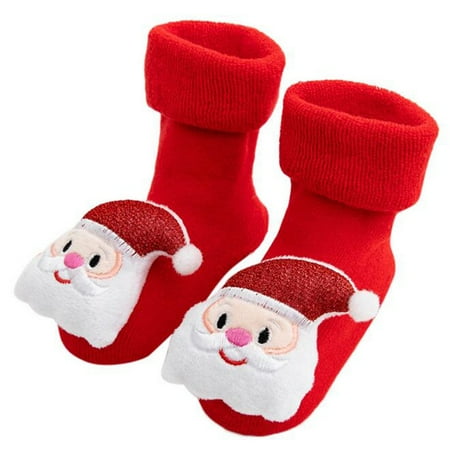 Qcmgmg Kids Slipper Shoes 0-3Y Warm Winter Socks