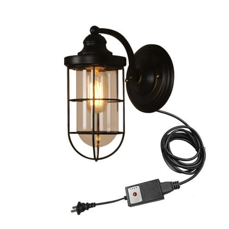 FSLiving Industrialstyle Downward Wall Lamp with Auto Timer IP54 with UL Waterproof Plug-in Cord Terrace Light Industrial Barn Sconce Terrace Lights for Outdoor/Indoor Wall Light - 1 Light
FSLiving Industrialstyle Downward Wall Lamp with Auto Timer IP54 with UL Waterproof Plug-in Cord Terrace Light Industrial Barn Sconce Terrace Lights for Outdoor/Indoor Wall Light - 1 Light