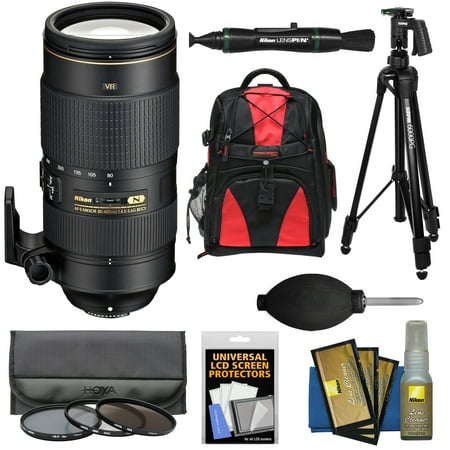 Nikon 80-400mm f\/4.5-5.6G VR AF-S ED Nikkor-Zoom Lens + Backpack + 3 Filters + Tripod for D3200, D3300, D5300, D5500, D7100, D7200, D750, D810 Camera