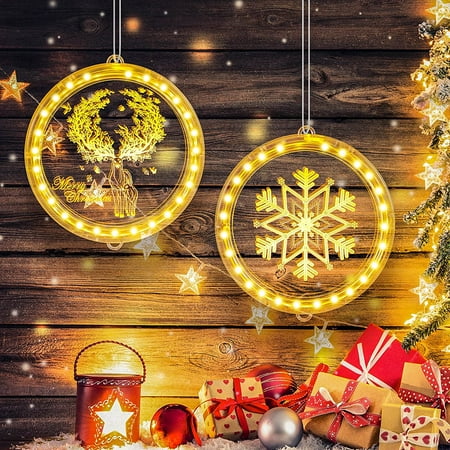 Christmas Decorative 3D Hanging Lights 2 Pieces Christmas Novelty Window Light Hanging Lighted Window Decorations for Indoor Outd
Christmas Decorative 3D Hanging Lights 2 Pieces Christmas Novelty Window Light Hanging Lighted Window Decorations for Indoor Outd