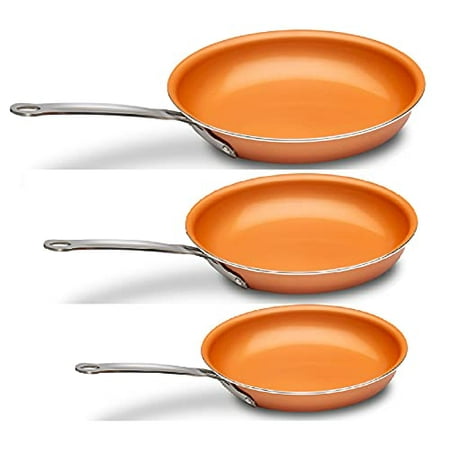 3 Nonstick Ceramic Coated Frying Fry Pan Cookware Set (Used)