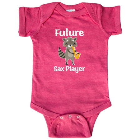 Inktastic Future Saxophone Player Kids Raccoon Gift Baby Boy or Baby Girl Bodysuit