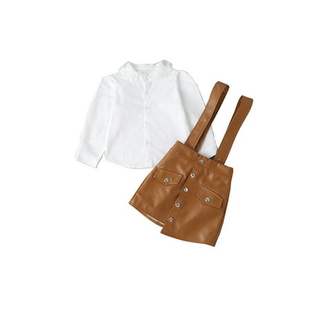 Bagilaanoe 2pcs Toddler Baby Girls PU Skirt Set Long Sleeve White Shirt Suspender Dress 1T 2T 3T 4T 5T 6T Outfits
Bagilaanoe 2pcs Toddler Baby Girls PU Skirt Set Long Sleeve White Shirt Suspender Dress 1T 2T 3T 4T 5T 6T Outfits
