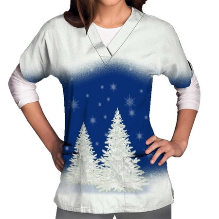 Dezsed Women Casual Scrubs Tops Short Sleeve V-Neck Tops Workwear Uniform Christmas Tree Printed Pockets Shirts Tee Tops With Pockets On Clearance
Dezsed Women Casual Scrubs Tops Short Sleeve V-Neck Tops Workwear Uniform Christmas Tree Printed Pockets Shirts Tee Tops With Pockets On Clearance