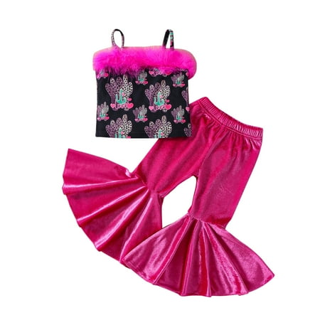 TAIAOJING Toddler Baby Girl Summer Clothes Sleeveless Kids Top Prints Set Bell Bottom Pants Flared Set Outfit 18-24 Months
TAIAOJING Toddler Baby Girl Summer Clothes Sleeveless Kids Top Prints Set Bell Bottom Pants Flared Set Outfit 18-24 Months