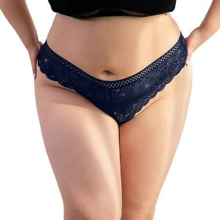 

KaLI_store Underwear for Women Womens Underwear Panties Comfy Seamless Bikini Soft Underwears Navy 3XL