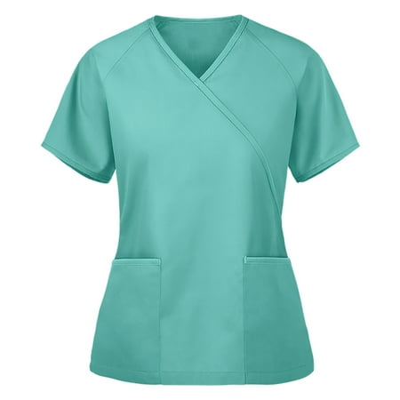 yoeyez Women Scrub Tops Printed Women Short Sleeve V-neck Tops Working Uniform Solid Color With Pockets Blouse Uniformes De Enfermeras De Mujer
yoeyez Women Scrub Tops Printed Women Short Sleeve V-neck Tops Working Uniform Solid Color With Pockets Blouse Uniformes De Enfermeras De Mujer
