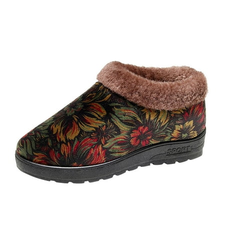 SEMIMAY Fashion Winter Women Snow Boots Flat Bottom Non Slip Flower Print Solid Color Plush Slip On Warm And Casual Style
SEMIMAY Fashion Winter Women Snow Boots Flat Bottom Non Slip Flower Print Solid Color Plush Slip On Warm And Casual Style