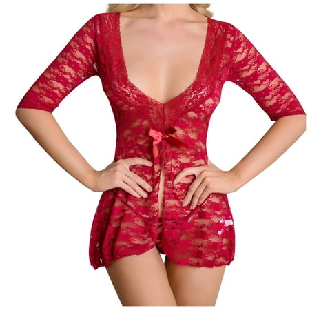 Sexy Lingerie for Women Plus Size Ladies Lace Hollow Half Sleeve Blouse Deep V Front Open Pajamas Underwear Set Lingerie Sets with Garter Sexy Lingerie Push Up
Sexy Lingerie for Women Plus Size Ladies Lace Hollow Half Sleeve Blouse Deep V Front Open Pajamas Underwear Set Lingerie Sets with Garter Sexy Lingerie Push Up