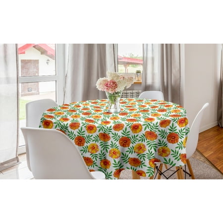 Floral Round Tablecloth Orange Tagetes Marigold Flowers Pattern with Leaves Nature Composition Circle Table Cloth Cover for Dining Room Kitchen Decor 60 Vermillion and Green by Ambesonne
Floral Round Tablecloth Orange Tagetes Marigold Flowers Pattern with Leaves Nature Composition Circle Table Cloth Cover for Dining Room Kitchen Decor 60 Vermillion and Green by Ambesonne