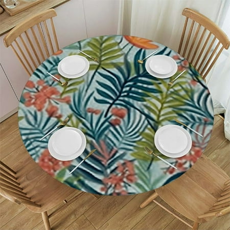 HAOXIT Round Blue Green Leaf Tablecloth Washable Polyester Trim Red Flower Kitchen Circle Table Cloth Cover for Party Dinning Tabletop Wedding Home Decor 38-42
HAOXIT Round Blue Green Leaf Tablecloth Washable Polyester Trim Red Flower Kitchen Circle Table Cloth Cover for Party Dinning Tabletop Wedding Home Decor 38-42