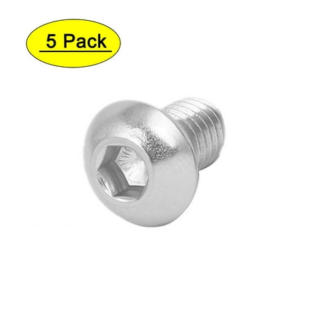 M8x12mm 316 Stainless Steel Fully Thread Button Head Hex Socket Cap Screw 5pcs