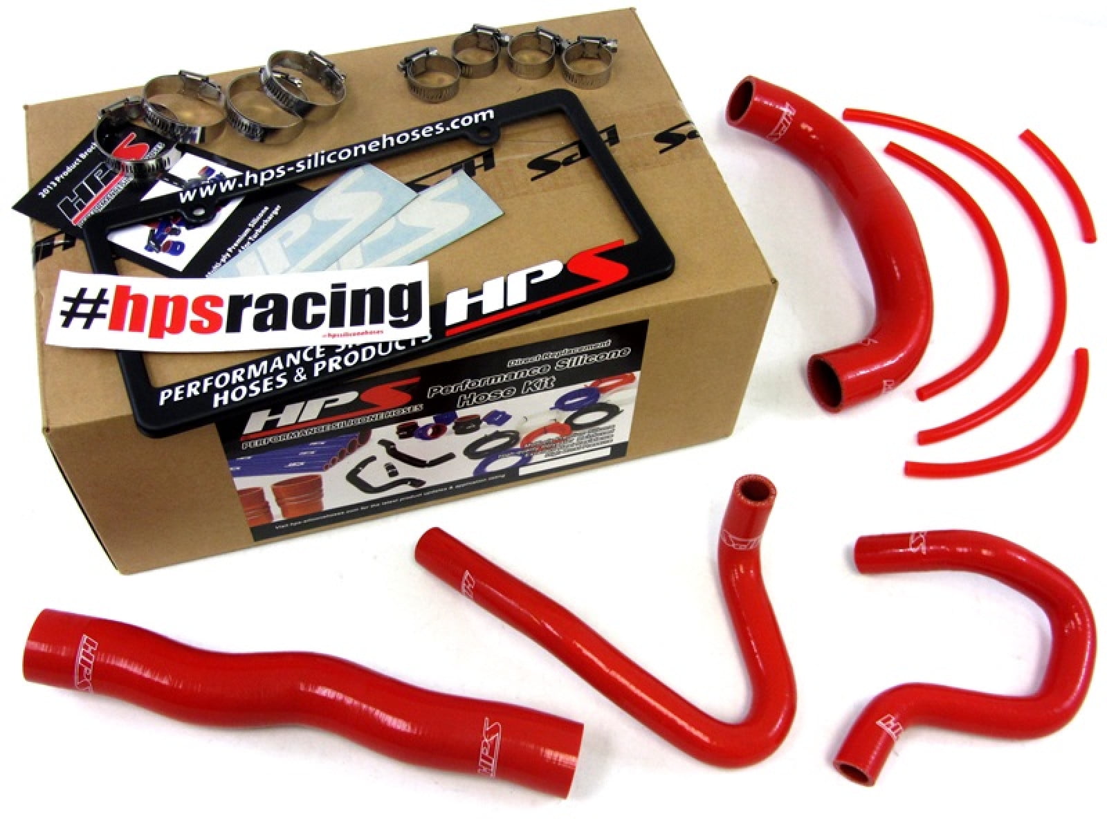 HPS Reinforced Red Silicone Radiator Heater Hose Kit Coolant For