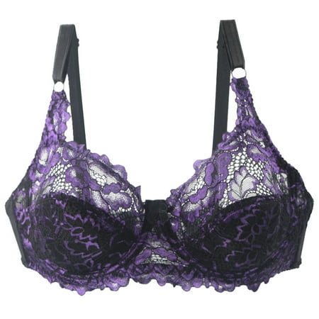 Sehao Bra Women Lace Bra Thorn Plus Size Underwear Bra Nylon no underwire sports bra Purple
Sehao Bra Women Lace Bra Thorn Plus Size Underwear Bra Nylon no underwire sports bra Purple