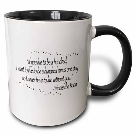 3dRose If you live to be a hundred I want to live to be a hundred minus a day Two Tone Black Mug 11oz
3dRose If you live to be a hundred I want to live to be a hundred minus a day Two Tone Black Mug 11oz