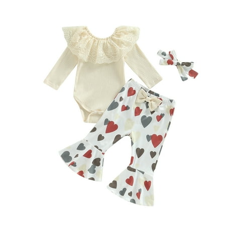 sdghg Kids Girls Pants Suit Long Sleeve Round Neck Lace Romper Tops + Casual Bell-Bottoms Pants + Headband
sdghg Kids Girls Pants Suit Long Sleeve Round Neck Lace Romper Tops + Casual Bell-Bottoms Pants + Headband