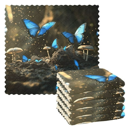 6 Pack Kitchen Dish Towels 11 Inch x 11 Inch Reusable Cleaning Cloths for Washing Dishes Dish Cloths for Drying Dishes Many Blue Butterfly
6 Pack Kitchen Dish Towels 11 Inch x 11 Inch Reusable Cleaning Cloths for Washing Dishes Dish Cloths for Drying Dishes Many Blue Butterfly