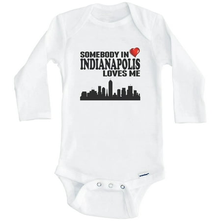 Somebody In Indianapolis Loves Me One Piece Baby Bodysuit (Long Sleeve) 3-6 Months White
Somebody In Indianapolis Loves Me One Piece Baby Bodysuit (Long Sleeve) 3-6 Months White