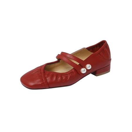 Welliumy Women s Flats Low Heel Mary Jane Square Toe Dress Shoes Work Pumps Wedding Anti-Slip Ankle Strap Ballet Flat Wine Red 5.5
Welliumy Women s Flats Low Heel Mary Jane Square Toe Dress Shoes Work Pumps Wedding Anti-Slip Ankle Strap Ballet Flat Wine Red 5.5