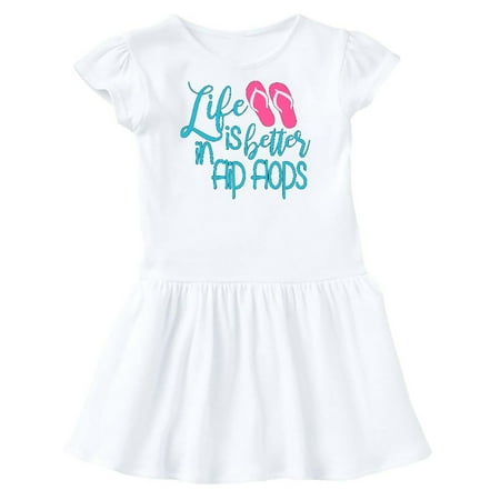 Inktastic Life is Better in Flip Flops Gift Toddler Girl Dress