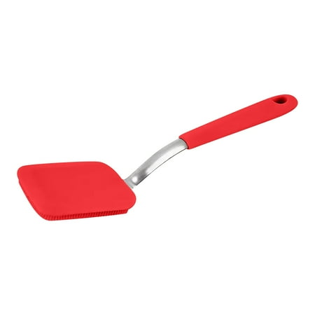 KEVCHE Hangable Silicone Cleaning Brush Kitchen Degreasing Dishes Stainless Steel Handle Pot Washing Brush Kitchen Gadgets - Red